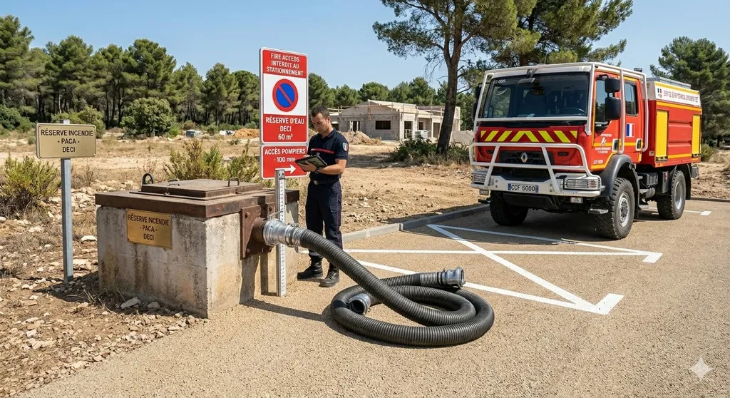 Normes réserve incendie en PACA avec réglementation DECI accès pompier équipements obligatoires et validation SDIS