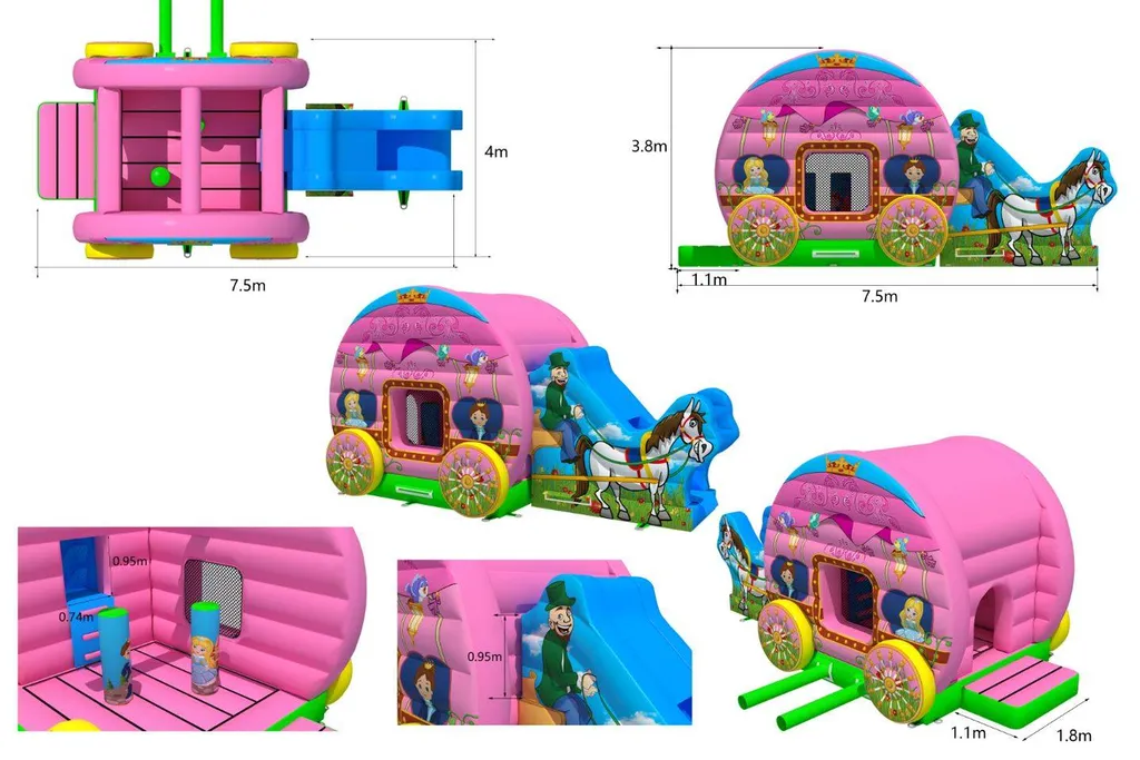 Carrosse Princesse gonflable en vente à Roanne et partout en France 
