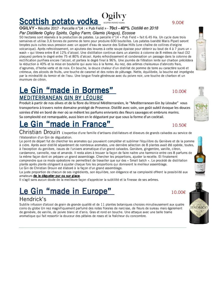 Nos Gins Léoube, Wemiss, Drouin. La Table de l'HDLP est le restaurant de l'Hôtel De La Plage - HDLP à Bormes Les Mimosas,  La Favière, Var Proche du Lavandou, La Londe Colobrière. Entre Toulon et St Tropez.