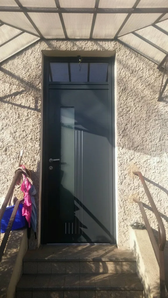 Porte d'entrée aluminium Majhong bi coloration