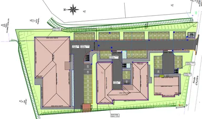 Plan de masse VRD projet immobilier locaux professionnels
