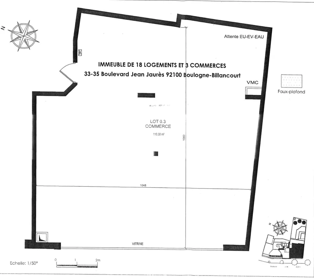 Location - Boutique 110 m², Boulevard Jean Jaures, Boulevard Jean Jaurès 92100 BOULOGNE-BILLANCOURT