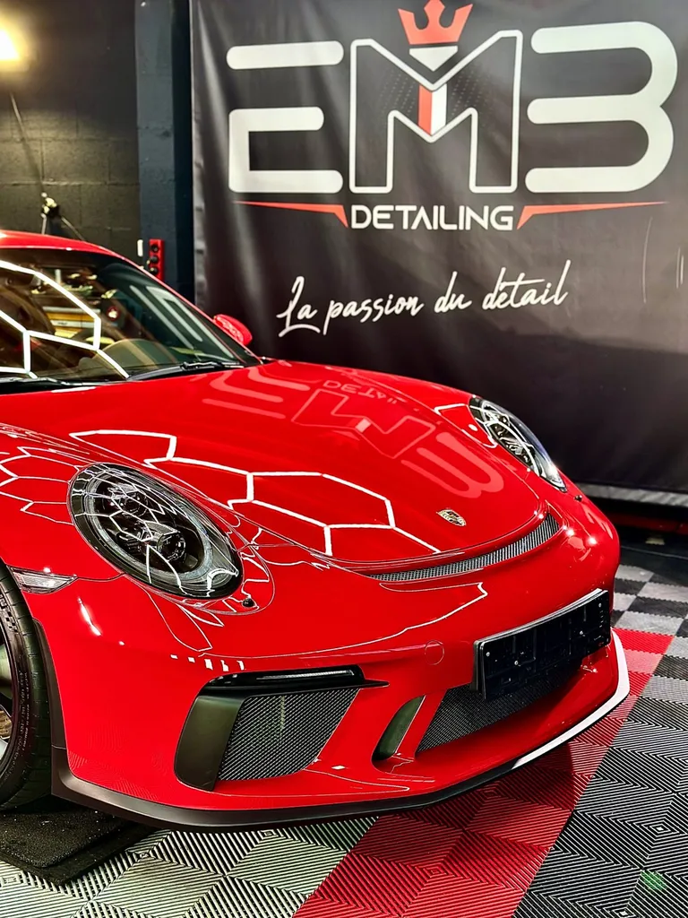 centre de DETAILING Lyon protection céramique film de protection PPF Porsche GT3