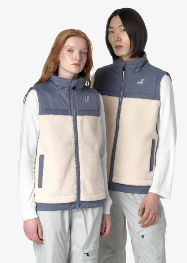 veste unisexe sans-manches K-Way Ecru - Grey Blue Avio La Vrai 3.0 Jile à Dieppe chez Urban Chic