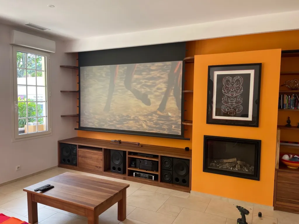 meuble télé pour rétroprojecteur sur mesure a arcachon et bordeaux
