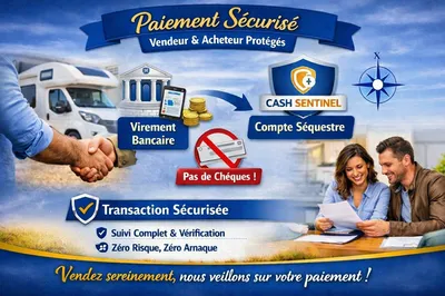 Paiement sécurisé avec Horde d’Or : votre transaction camping-car protégée en Dordogne et Charente grâce au compte séquestre CashSentinel. Vendeurs et acheteurs bénéficient d’un accompagnement professionnel, d’un suivi complet et d’une protection anti-arn