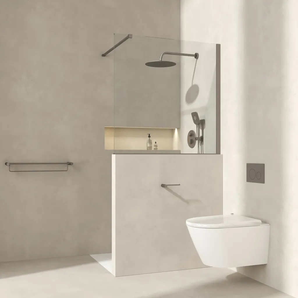 Paroi de douche fixe sur muret Néo H1000 mm