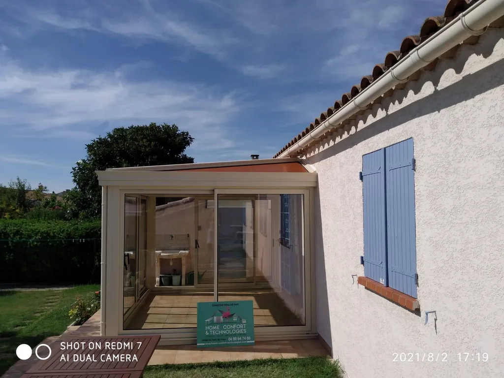 Installation d'une véranda en aluminium sur mesure près de Nîmes sur la commune de Bellegarde
