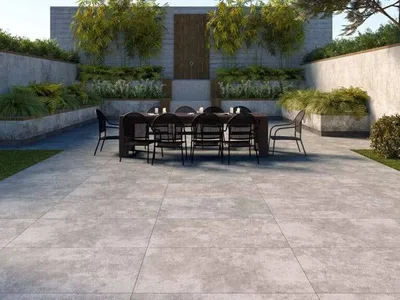 -12- DALLES SUR PLOTS GRES CERAME EFFET PIERRE GRISE AIN GREY NEW TILES SUR MONTPELLIER & Vendargues – 34 – HERAULT