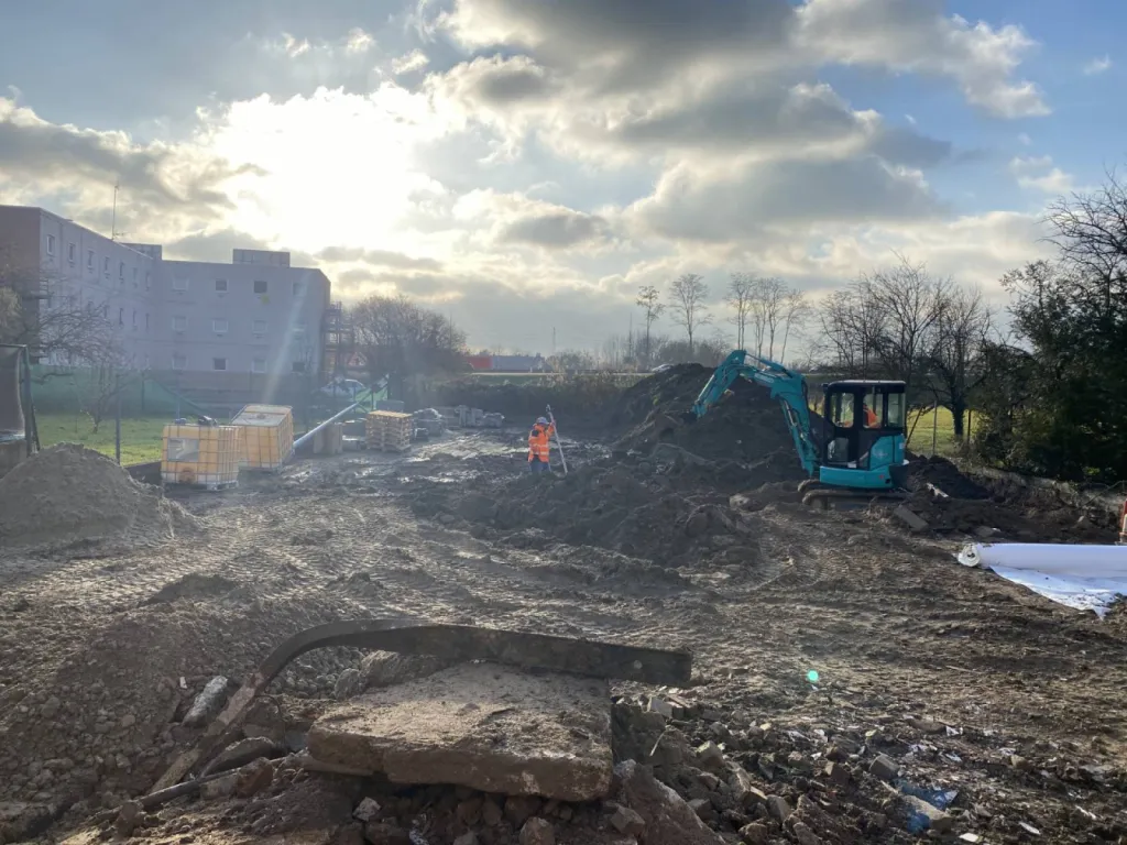 Terrassement d'une maison individuelle à Geispolsheim, près de Nordhouse