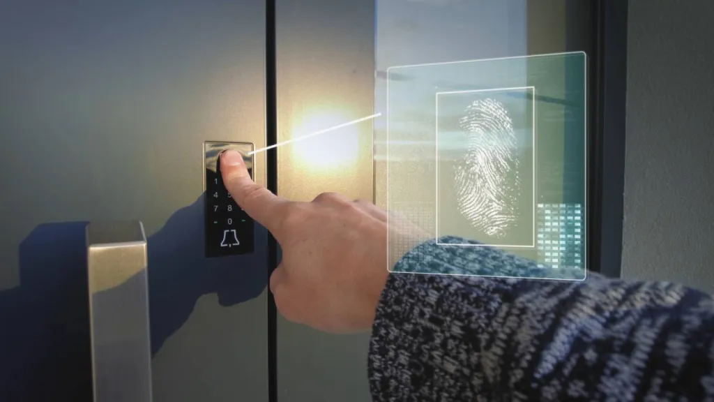 serrure intelligente avec accès par empreinte digitale