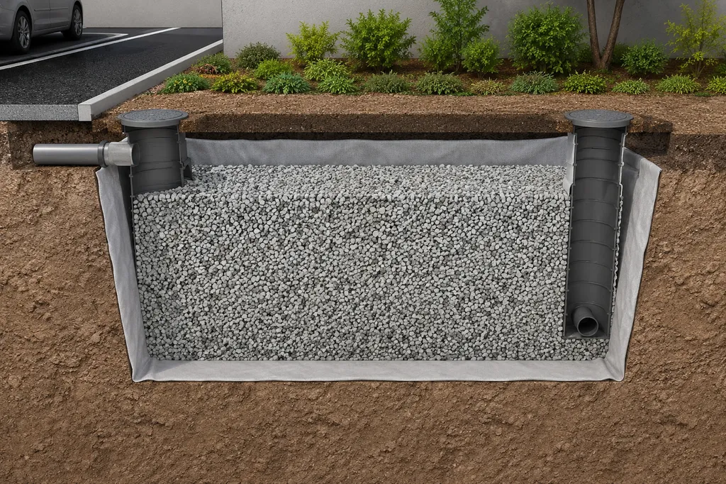 Le bassin de rétention en gravier : une solution enterrée et économique pour gérer les eaux pluviales