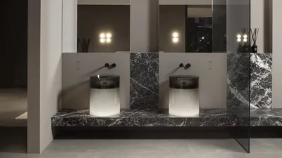 vasque en verre rétroéclairée antonio lupi