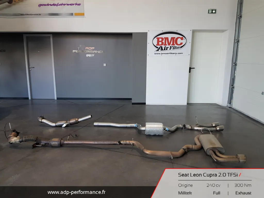 Ligne d'echappement milltek seat leon cupra