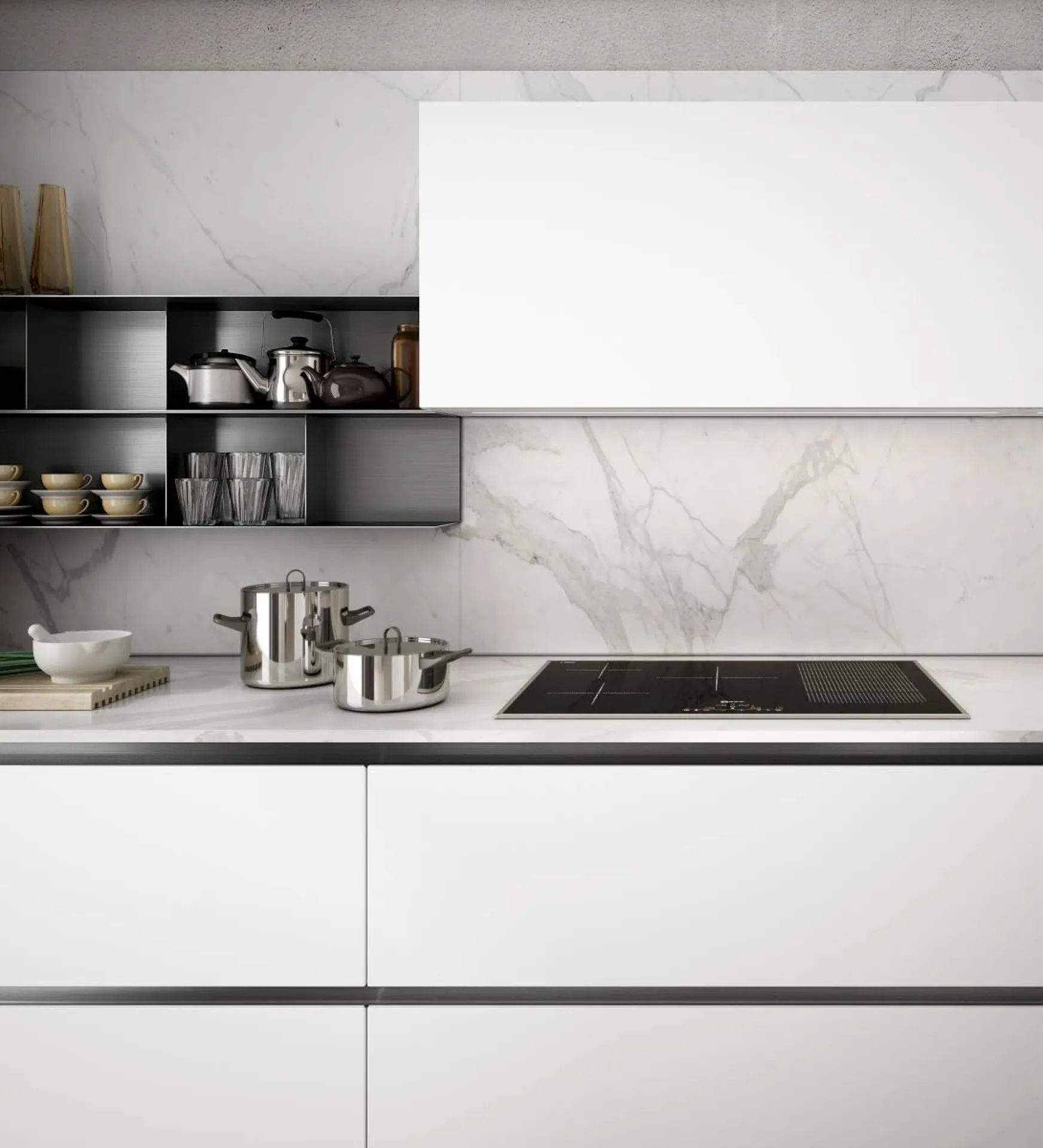 Cuisine et crédence calacatta près de Sanary