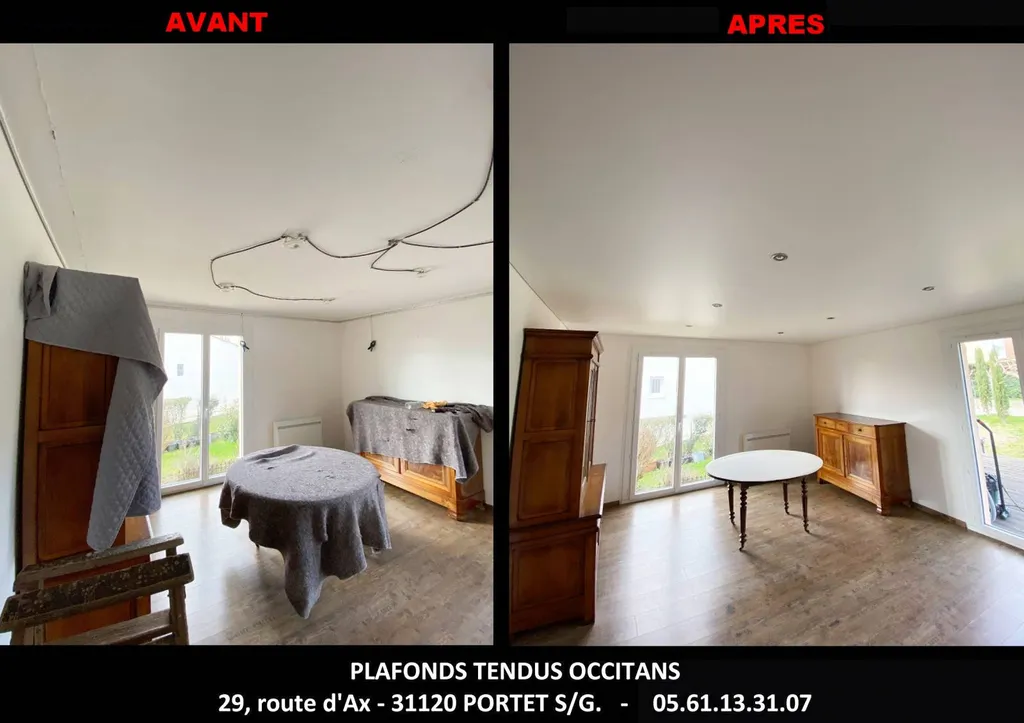 AVANT / APRES Plafonds Tendus Occitans Portet Sur Garonne