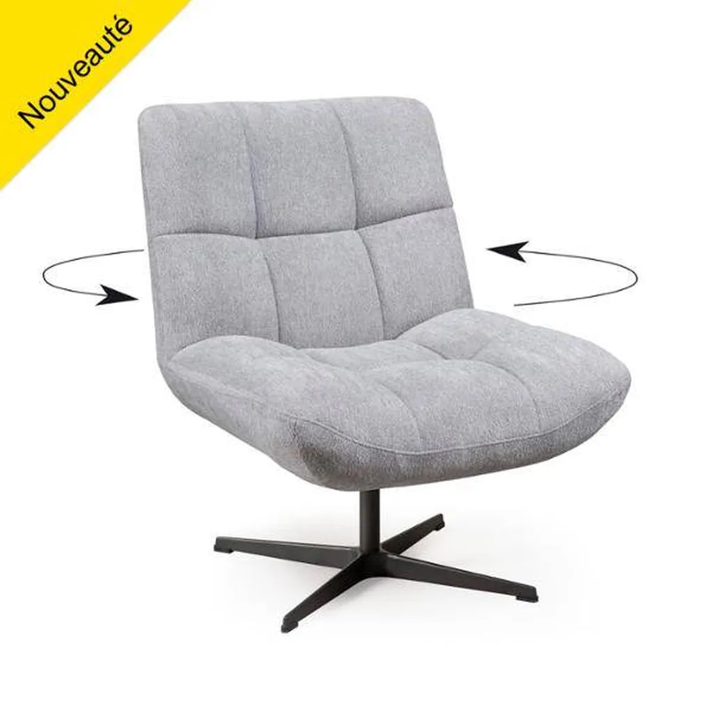 Vente d'un fauteuil pivotant 360° ANGELE en tissu