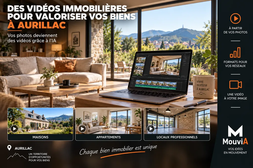 Création de vidéos immobilières avec l’IA pour valoriser vos biens et séduire vos futurs acheteurs à Aurillac