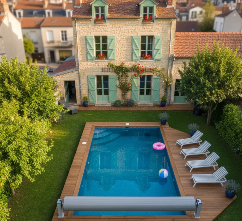 Piscine beton ou a coque dans échoppe bordelaise par Alohapiscines.com