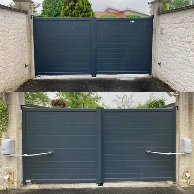  Portail sur-mesure battant en aluminium avec motorisation SOMFY sur Pessac entre Cestas et Talence