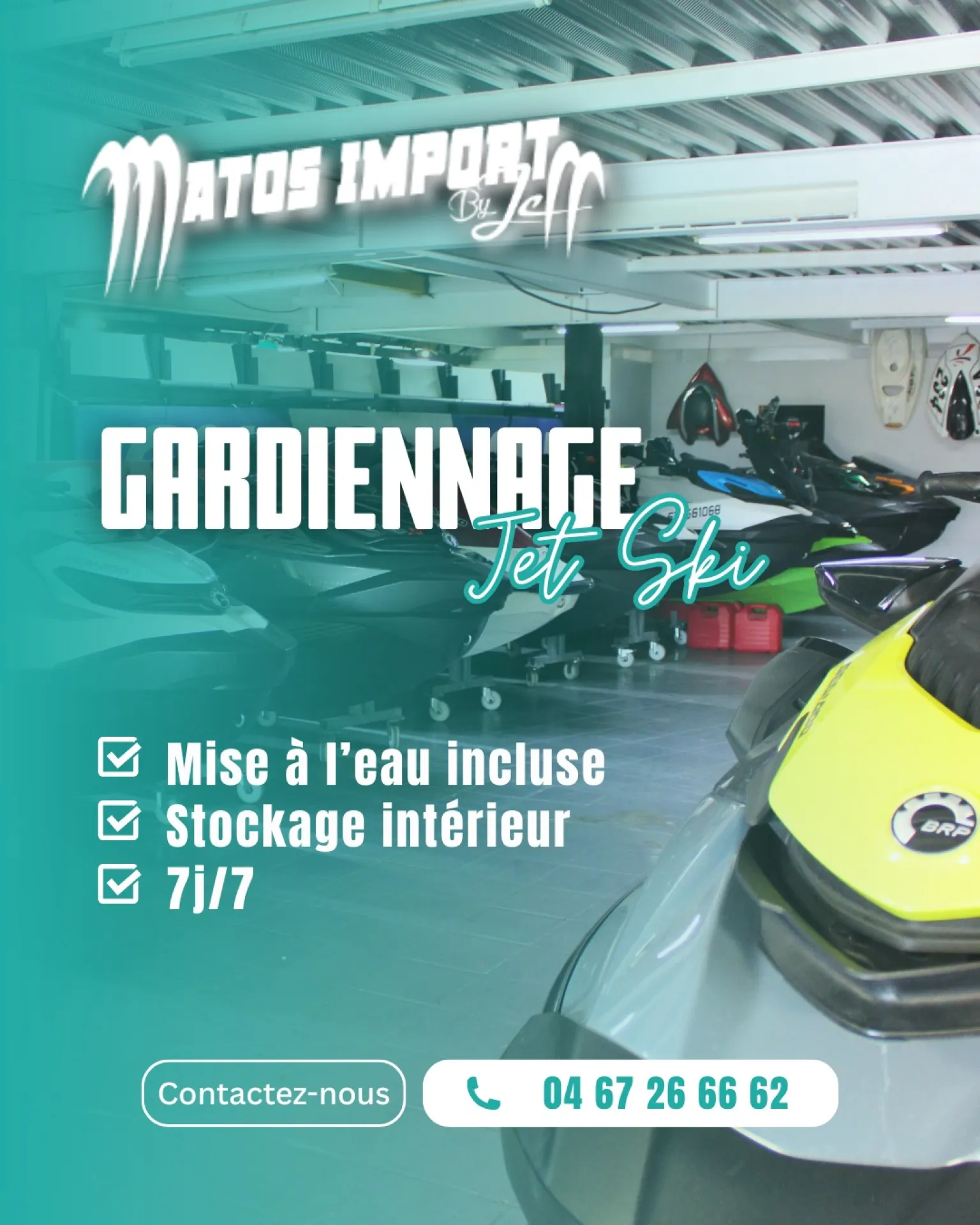Gardiennage sur site à proximité du port du Cap d’Agde : accès rapide et service sur-mesure pour votre jetski.