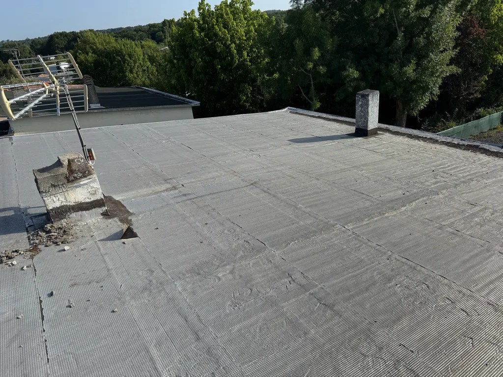 Rénovation d'une toiture terrasse à Montendre (17130) : remplacement d'un revêtement Paxalu par une membrane EPDM