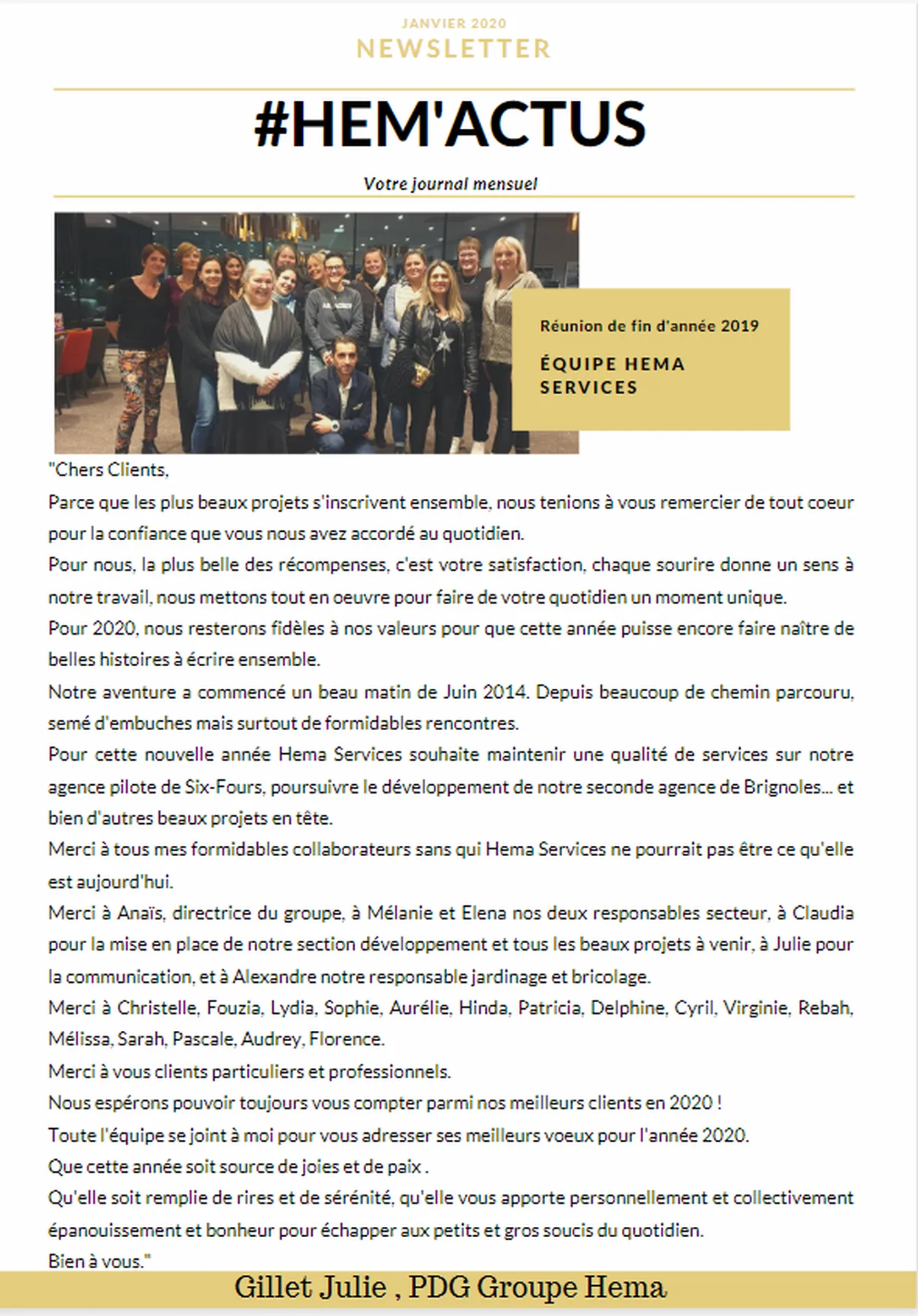 Voeux 2020 HEMA SERVICES