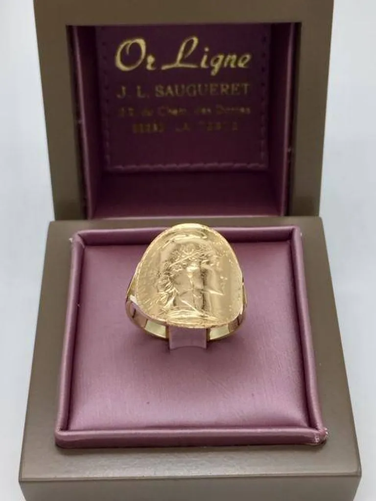 Bague pièce 20 Francs cintrée or 750/1000ème occasion Or Ligne La Teste Bassin d'Arcachon