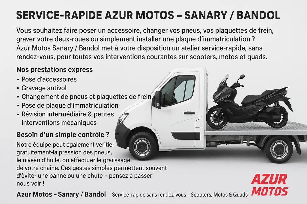 GARAGE SERVICE-RAPIDE à AZUR MOTOS sur SANARY SUR MER ET BANDOL