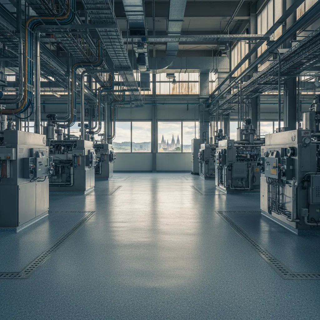 Sols techniques pour locaux techniques industriels à Dijon : revêtements professionnels pour environnements contraints, salles machines et zones de maintenance technique