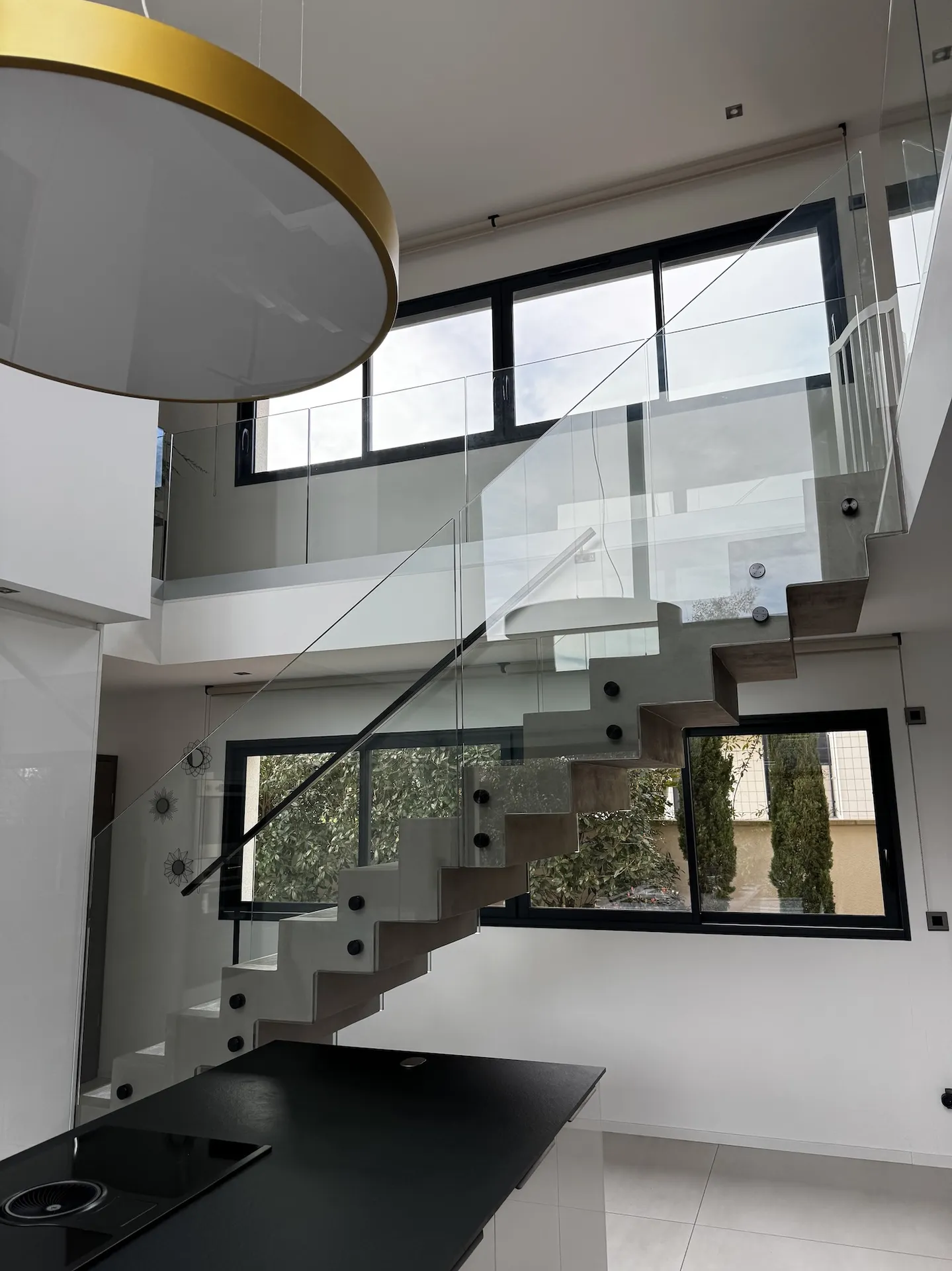 Escalier verre garde corps à CHARLY