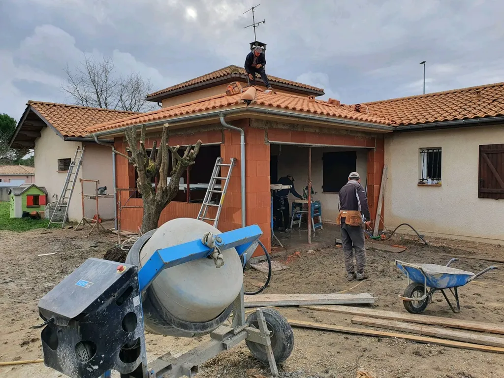 Charpente et couverture d'une extension de maisons à ambarès-et-lagrave