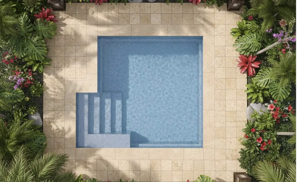 Mini Piscine carrée avec banquette modèle Cubik