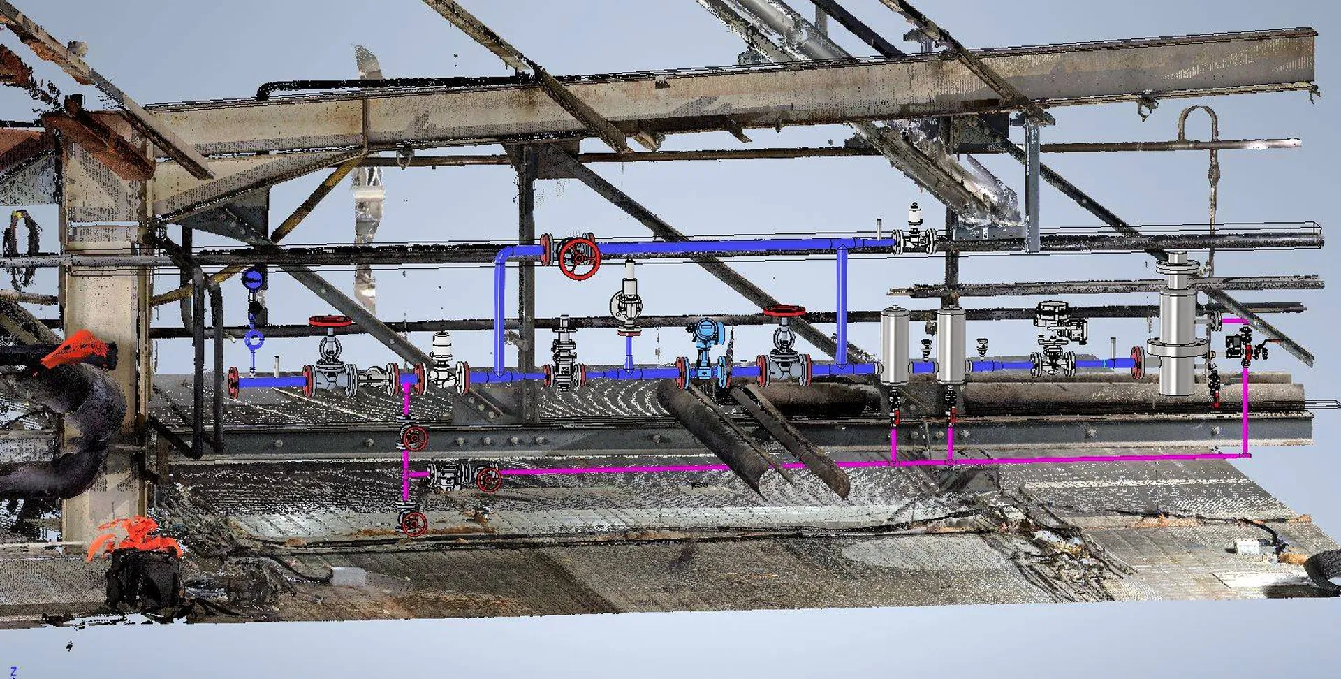 Dessin implanté dans le nuage de points