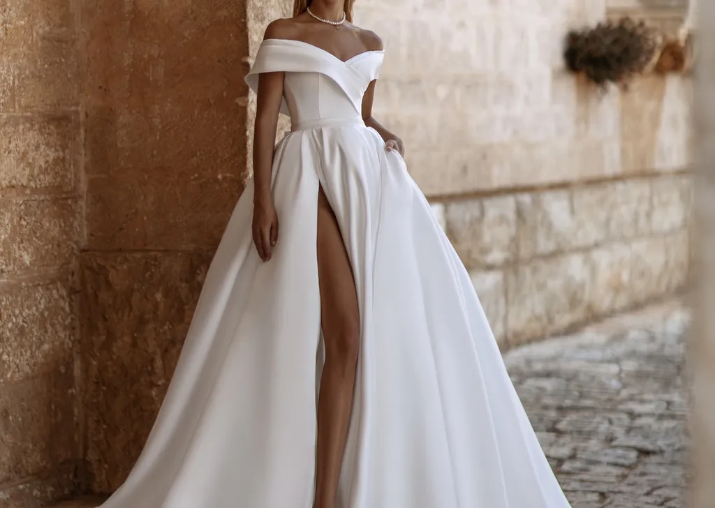 Robe de mariée princesse satin mikado Marseille