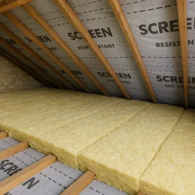 Isolation des combles avec laine minérale épaisseur 260 mm et pose d’écrans sous toiture respirants à Paris (75)