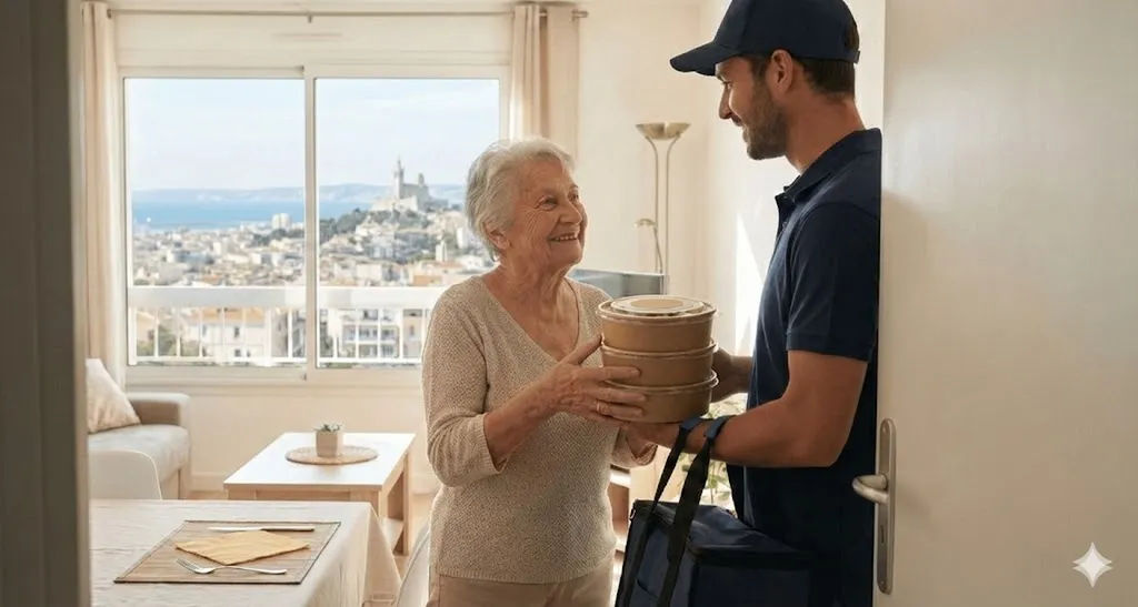 Mise en place rapide portage repas devis personnalisé sans engagement seniors Marseille 13007 - Démarrage service domicile