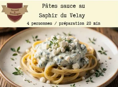 Recette : Pâtes sauce au  Saphir du Velay