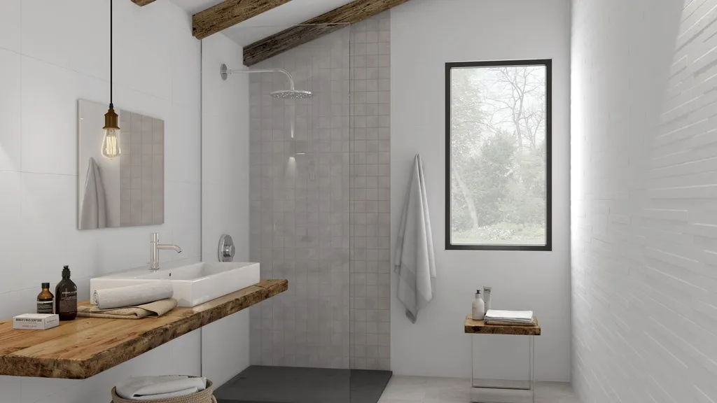 FAÏENCE SALLE DE BAIN et CUISINE GRES CERAME EFFET CIMENT BLANC TRIPOLI MATE SNOW usine PAMESA