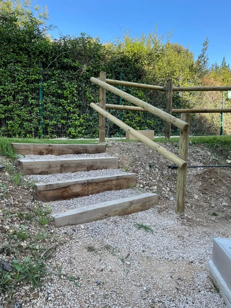 Garde corps en bois installé chez un particulier