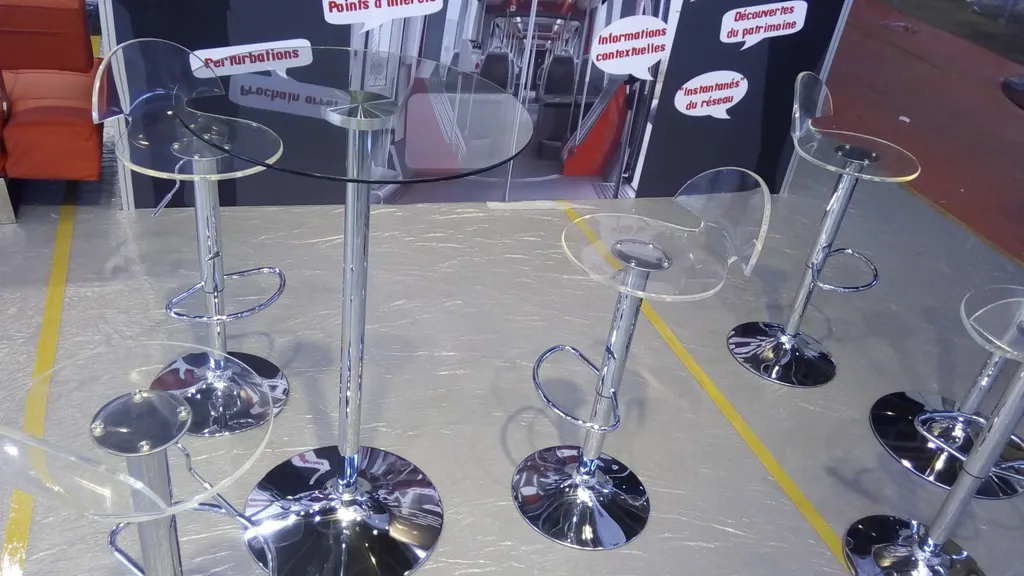 Location Mange-Debout LUXE - Plateau Verre & Design Prestige (Ht 110 cm)