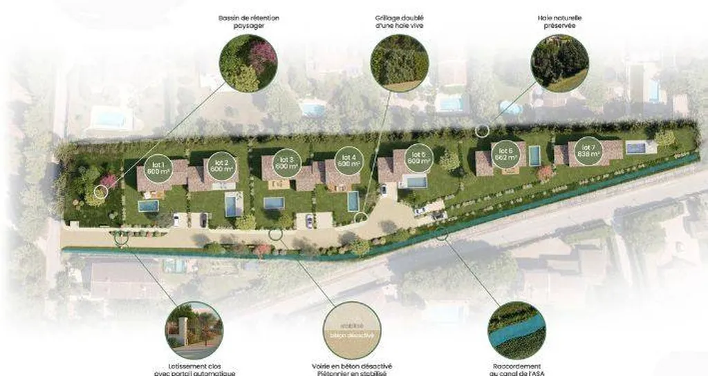 Parcelles constructibles dans un lotissement sécurisée haut de gamme à Fontvieille, authentique village des Alpilles.