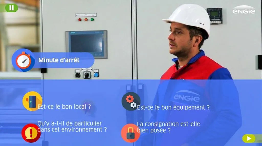 Création d'une vidéo interactive de prévention des risques pour la société ENGIE de Bollène dans le Vaucluse, région Provence-Alpes-côte d'Azur