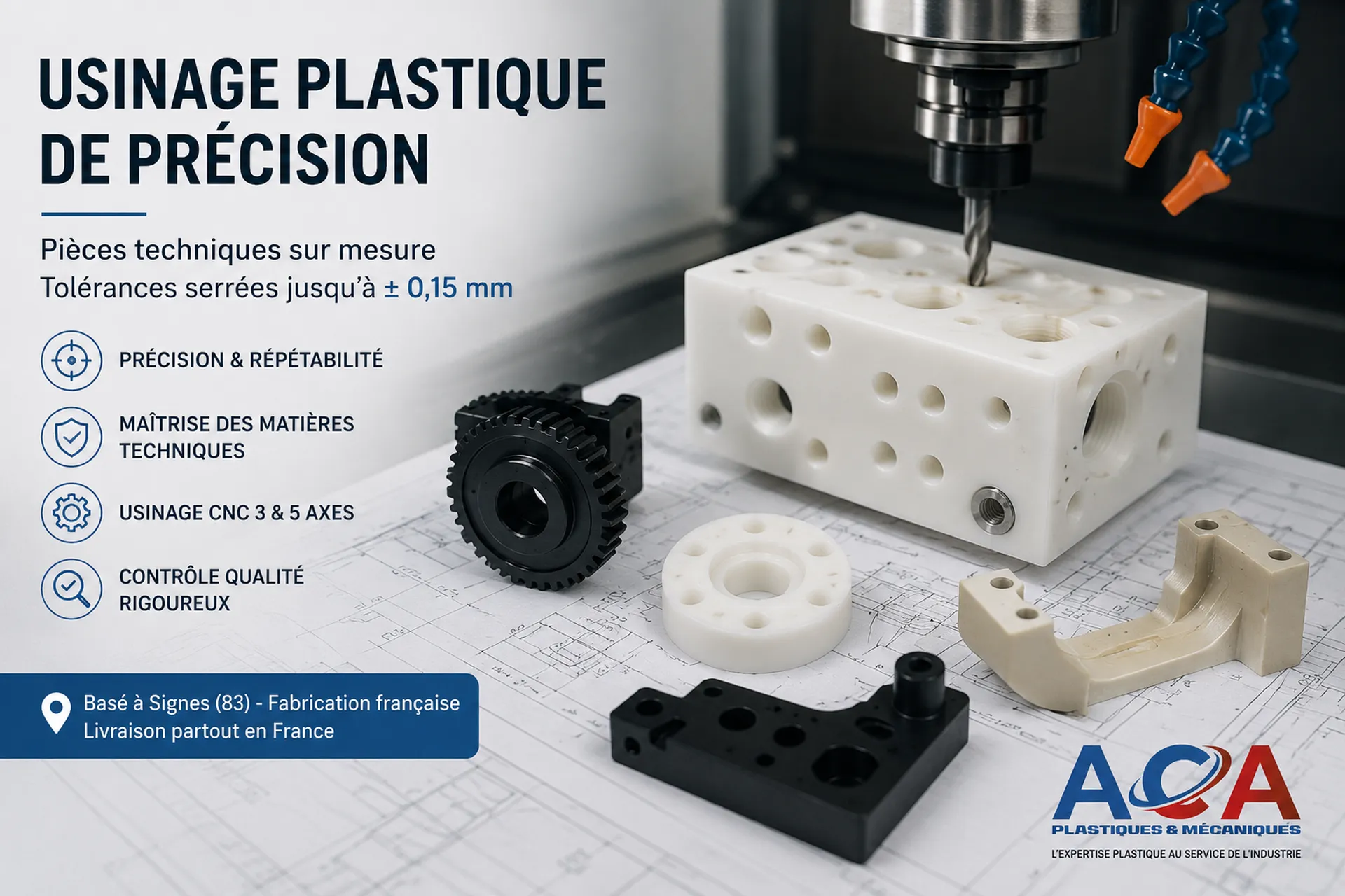 usinage plastique de precision avec aca plastiques à signes dans le var