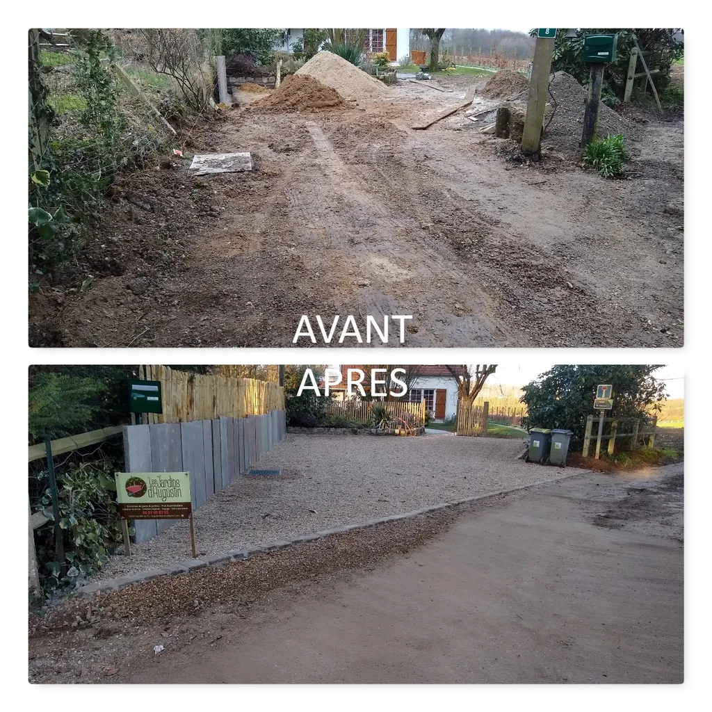 Création minérale complète au Havre (76600) : allée, parking, clôture et murs de soutènement