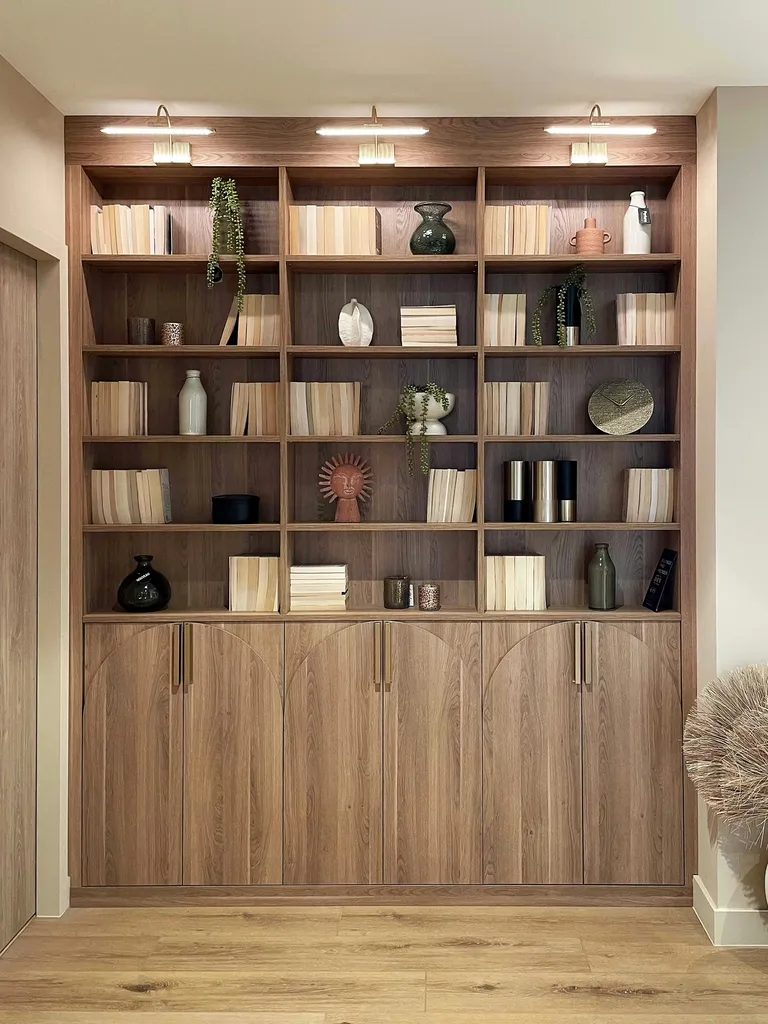 Bibliothèque bois avec portes arrondies près de Toulouse en Haute Garonne