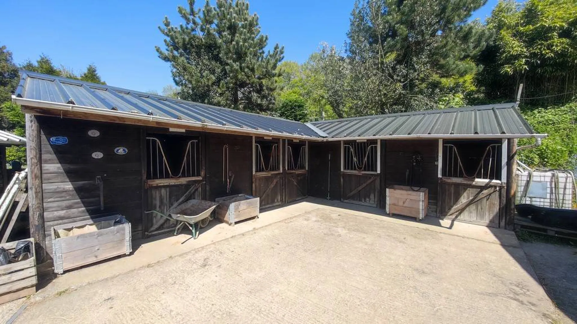 Charmant petit Haras sur 2.2 ha avec boxs, paddocks, manège, carrière et pâtures proche de la mer de Fecamp (76)