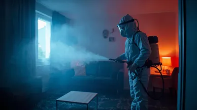 Traitement des cafards par nébulisation d'insecticide