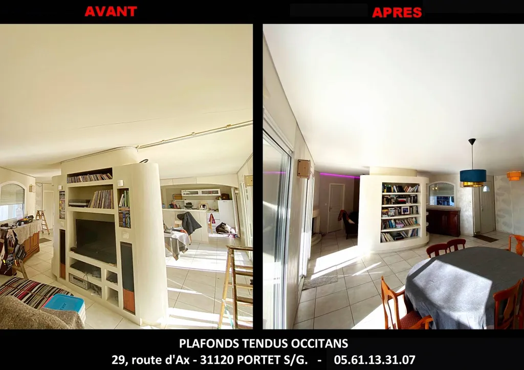 AVANT / APRES Plafonds Tendus Occitans Plaisance du Touch