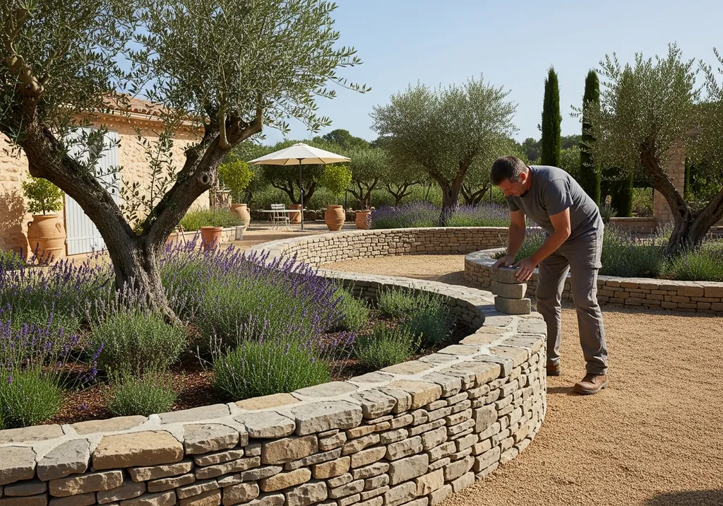 Empierrement décoratif et enrochement paysager pour murets, massifs et soutènements naturels à Draguignan et alentours